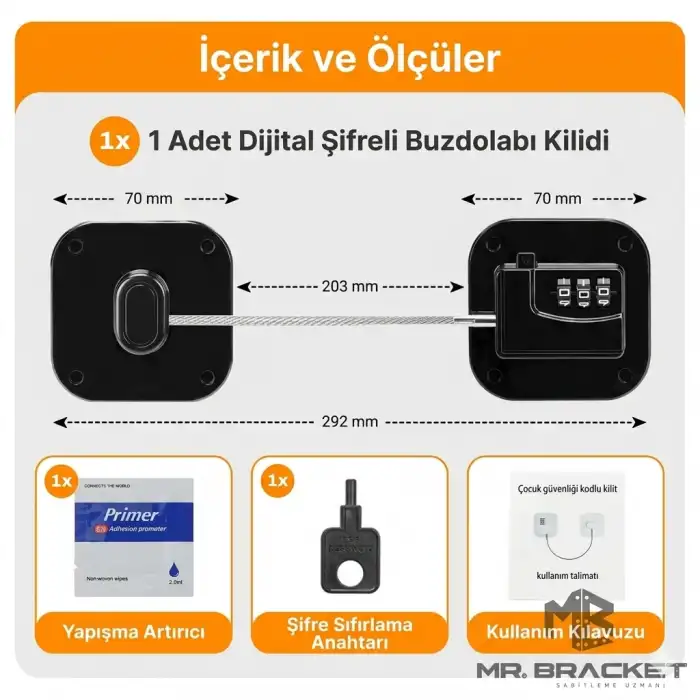 Şifreli Çelik Halatlı Yapışkanlı Bebek Emniyet Kilidi Beyaz Pencere Eşya Çekmece Fırın Kapak Kilit