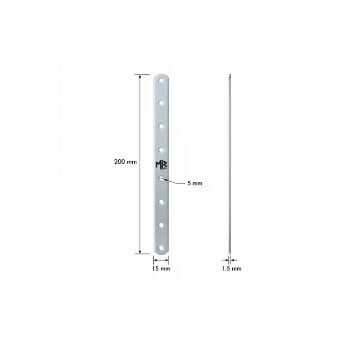10 ad. Düz Lama Gönye Köşe Bağlantı Demiri 1.5x20cm - Mobilya Raf Masa Sabitleme Birleştirme Aparatı