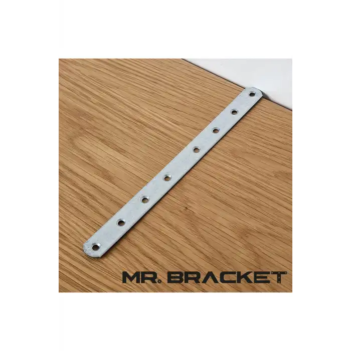 10 ad. Düz Lama Gönye Köşe Bağlantı Demiri 1.5x20cm - Mobilya Raf Masa Sabitleme Birleştirme Aparatı