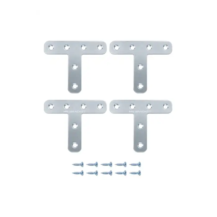 4 ad. T Demir Gönye Köşebent 15x55x70mm - Tablo Çerçeve Sandalye Masa Te Köşe Bağlantı Birleştirme