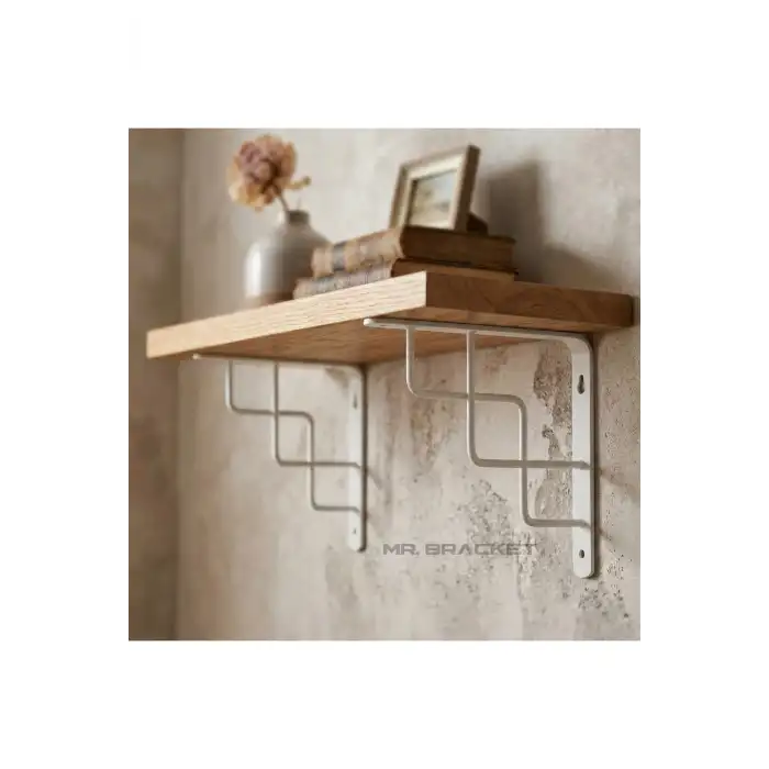 15x15cm - 2 Ad. Beyaz Dekoratif Raf Altı Ayak - Metal Raf Tutucu L Demir Duvar Montaj Destek Aparatı