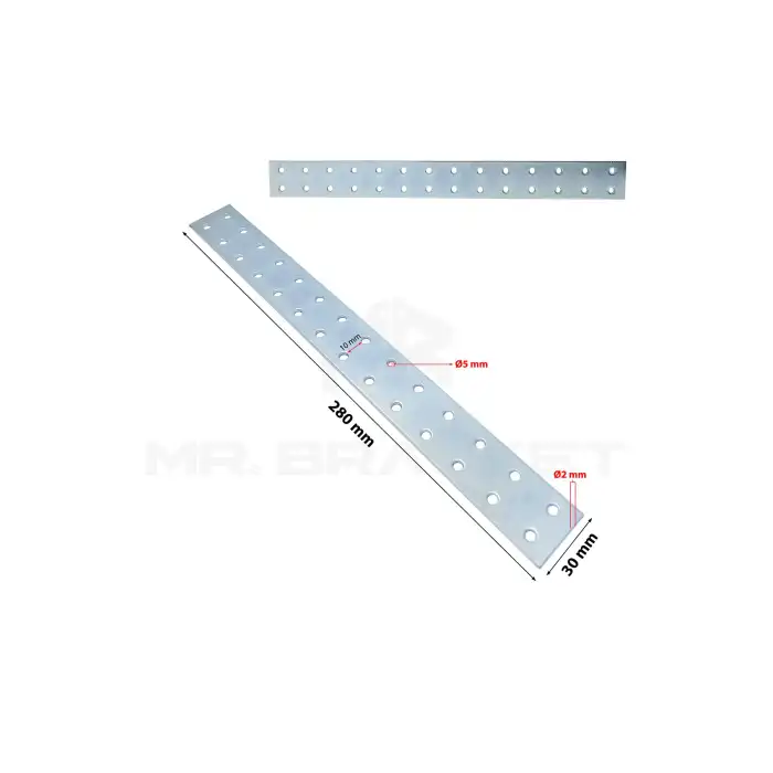 2 ad. Uzun Düz Lama Gönye Köşe Bağlantı Demiri 3x28cm - Çekmece Raf Sabitleme Birleştirme Aparatı