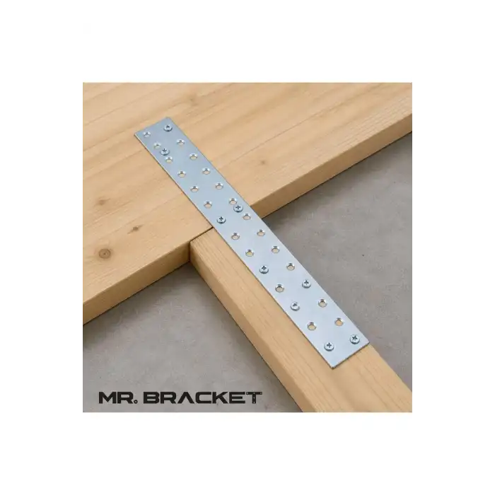 2 ad. Uzun Düz Lama Gönye Köşe Bağlantı Demiri 3x28cm - Çekmece Raf Sabitleme Birleştirme Aparatı
