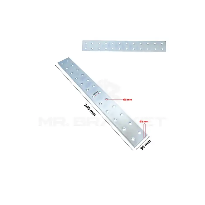 2 ad. Düz Lama Gönye Köşe Bağlantı Demiri 3x24cm - Mobilya Dolap Masa Sabitleme Birleştirme Aparatı