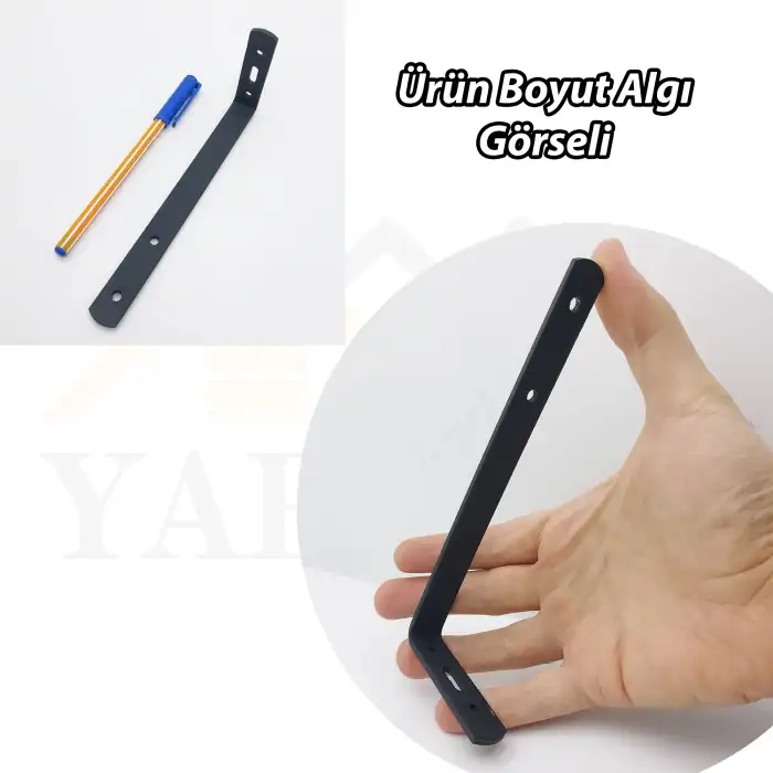 6x16.5cm - 4 ad. Beyaz Modern Çelik Raf Altı Ayak - Metal Raf Tutucu L Demir Duvar Montaj Aparatı