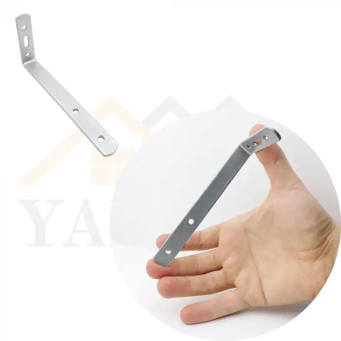 6x16.5cm - 4 ad. Gümüş Modern Çelik Raf Altı Ayak - Raf Ayağı Desteği Tutucu Aparat - Metal L Demiri