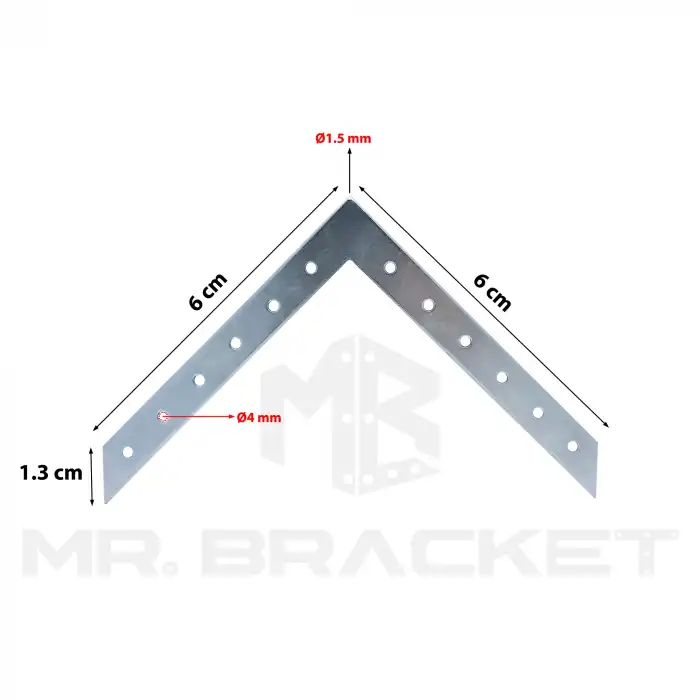 8 Ad. Sac Gönye Düz Gönye Köşe Bağlantı Demiri 6 cm - Çerçeve Sandalye Masa Sehpa Tamir Birleştirme