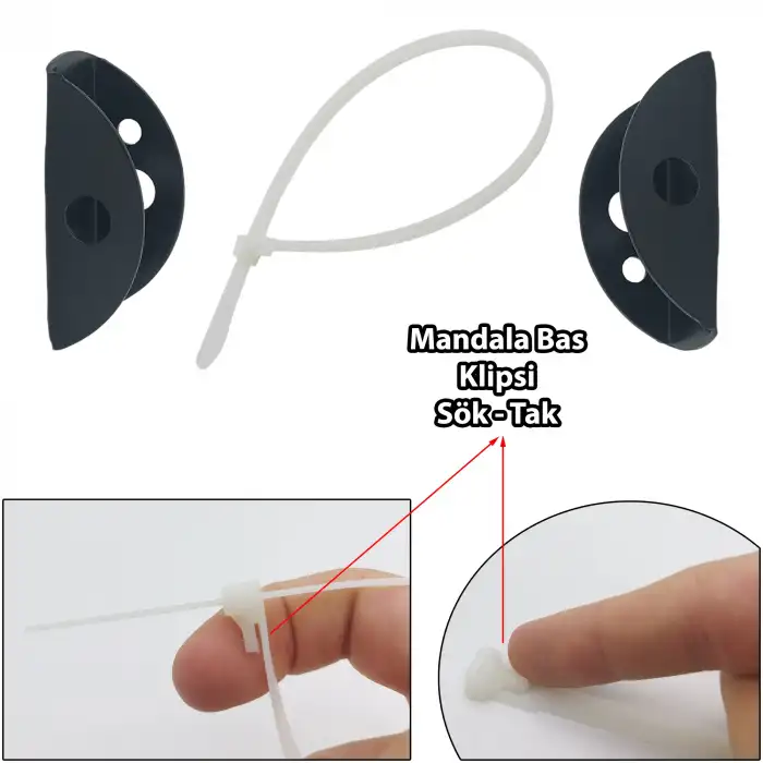 Ayarlı Klipsli Deprem Dolap Sabitleme Aparatı Seti - Mobilya Portmanto Duvar Sabitleyici Aparat