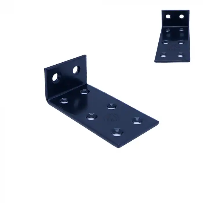 30x20x60 mm - Siyah Dekoratif Dolap Sabitleme Aparatı Çelik - Mobilya Sabitleyici Kit - Duvara Eşya Sabitleme Demiri