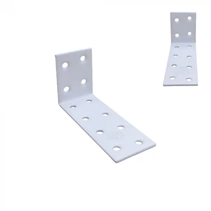 30x40x80 mm - Beyaz Dekoratif Dolap Sabitleme Aparatı Çelik - Mobilya Sabitleyici Kit - Duvara Eşya Sabitleme Demiri