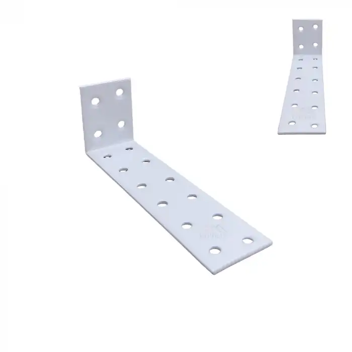 30x40x120 mm - Beyaz Dekoratif Dolap Sabitleme Aparatı Çelik - Mobilya Sabitleyici Kit - Duvara Eşya Sabitleme Demiri