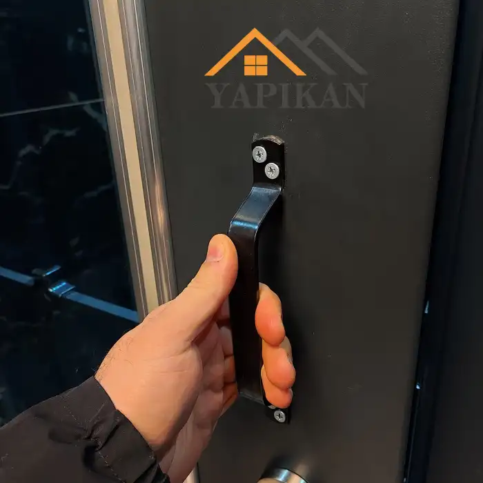 Dekoratif Beyaz Çelik Tutma Kulpu 215mm - Bina Site Kapısı, Bahçe Kapısı, Okul Kapısı Çekme Kolu - Dış Mekan Metal Kapı Kolu