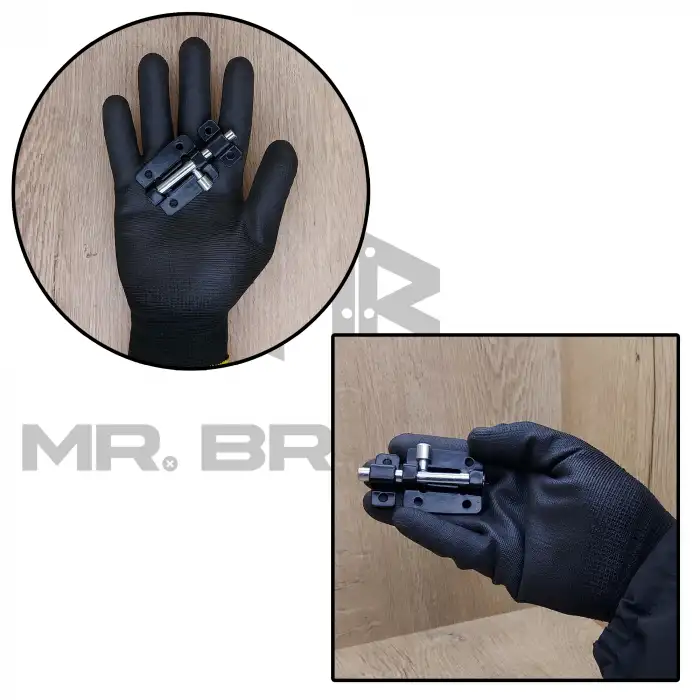 Dekoratif Beyaz Mavzer Sürgü No: 1 Çelik - Kapı Arkası Pencere Dolap Kapak Çekmece Sürgüsü Kilit