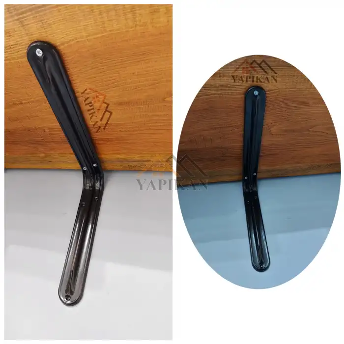 260 x 330 mm - Metal Siyah Raf Altı Ayak Lüks Tip - Raf Tutucu Duvar Montaj Askı Aparatı - Raf Altı L Demiri Konsol Ayağı