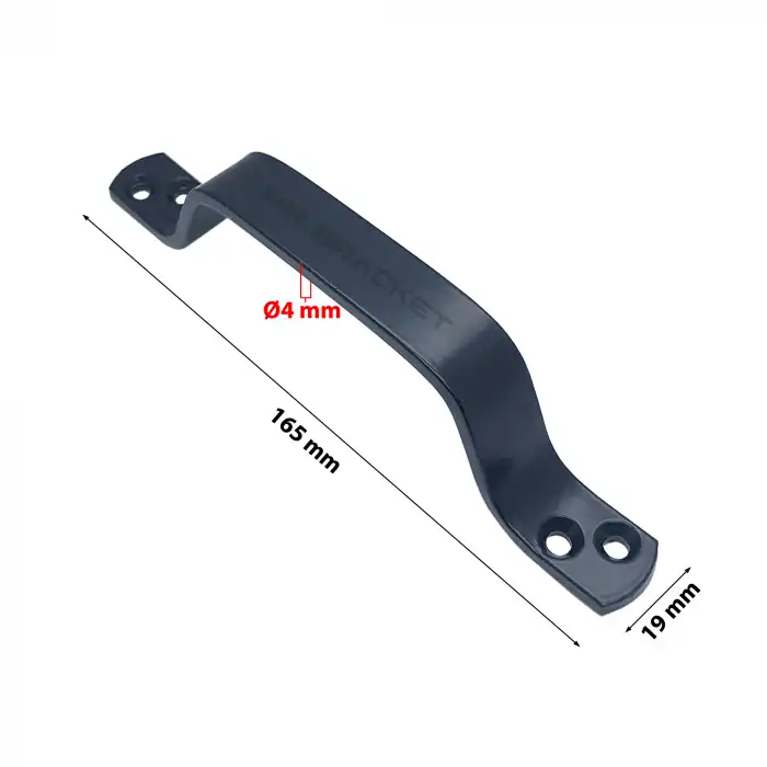 Dekoratif Siyah Çelik Tutma Kulpu 165mm - Dayanıklı Bina Bahçe Kapısı Okul Dış Mekan Metal Kapı Kolu