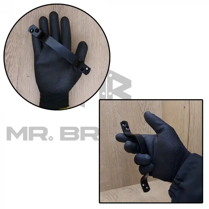 Dekoratif Siyah Çelik Tutma Kulpu 165mm - Dayanıklı Bina Bahçe Kapısı Okul Dış Mekan Metal Kapı Kolu