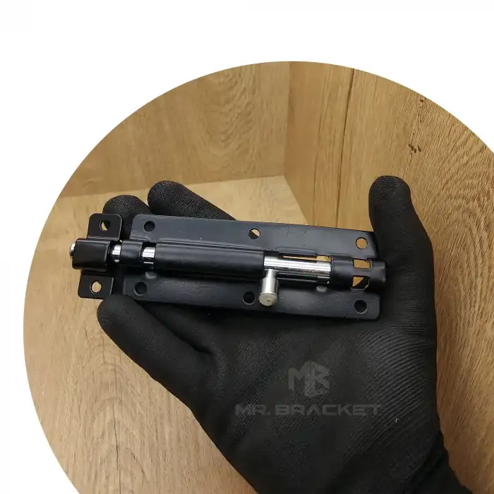 Dekoratif Siyah Mavzer Sürgü No: 5 Çelik - Kapı Arkası Pimapen Dolap Kapak Çekmece Sürgüsü Kilit