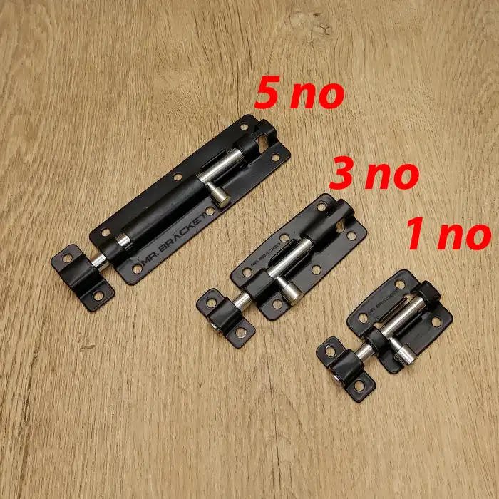 Dekoratif Siyah Mavzer Sürgü No: 5 Çelik - Kapı Arkası Pimapen Dolap Kapak Çekmece Sürgüsü Kilit