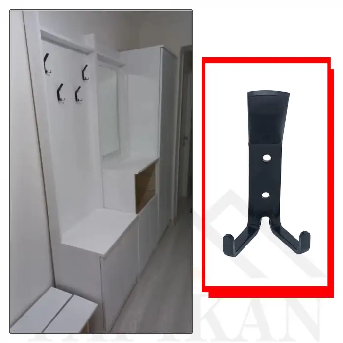 Portmanto Koç Askı Çelik Siyah