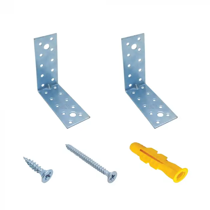 40x100x100 mm - Deprem Güvenliği Dolap Sabitleme Aparatı Seti - Mobilya Portmanto Gardırop Duvara Sabitleyici Aparat