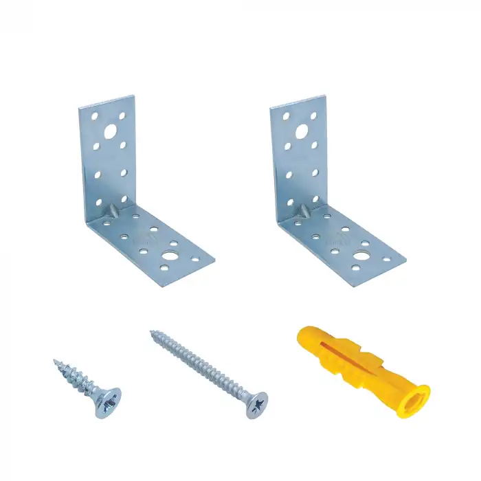 40x80x80 mm - Deprem Güvenliği Dolap Sabitleme Aparatı Seti - Mobilya Portmanto Gardırop Duvara Sabitleyici Aparat