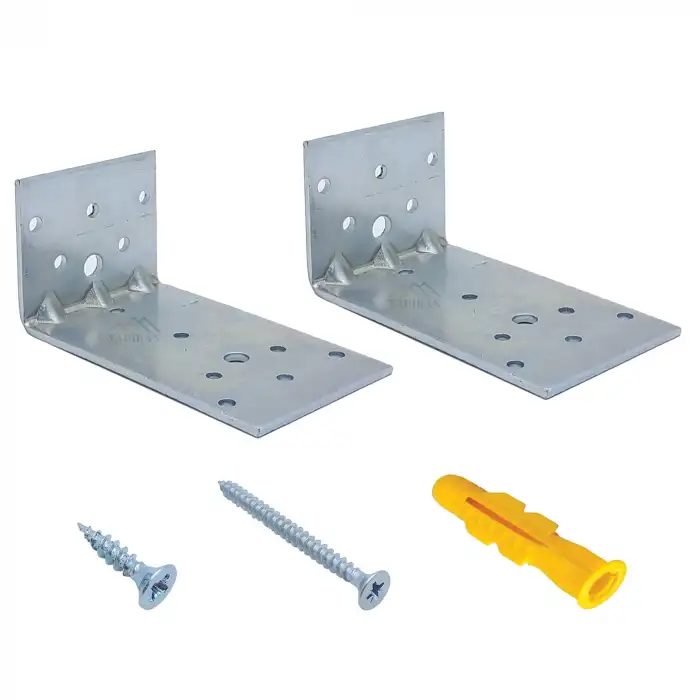 60x50x100 mm - Deprem Güvenliği Dolap Sabitleme Aparatı Seti - Mobilya Portmanto Gardırop Duvara Sabitleyici Aparat