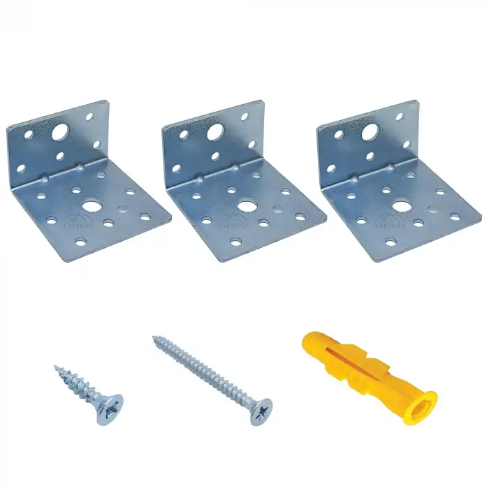 60x58x38 mm - Deprem Güvenliği Dolap Sabitleme Aparatı Seti - Mobilya Portmanto Gardırop Duvara Sabitleyici Aparat