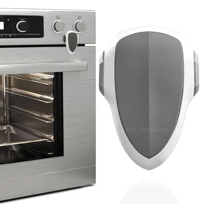 Fırın Kapağı Kilidi Isıya Dayanıklı Yapışkanlı Gri Beyaz - Bebek Güvenliği Çocuk Emniyet Kilit