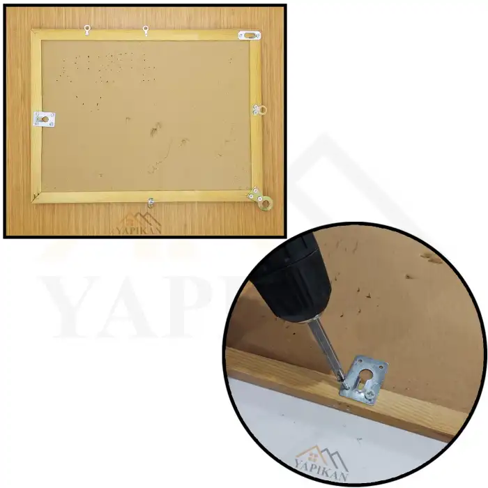 Gizli Çerçeve Askı Aparatı Bombeli Küçük - Resim Asma Aparatı Kancası - Tablo Çerçeve Duvara Montaj Askı Demiri