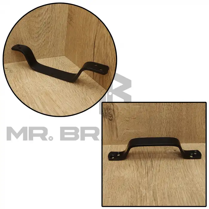 Gümüş Renk Çelik Tutma Kulpu 215mm - Dayanıklı Bina Bahçe Kapısı Okul Dış Mekan Metal Kapı Kolu