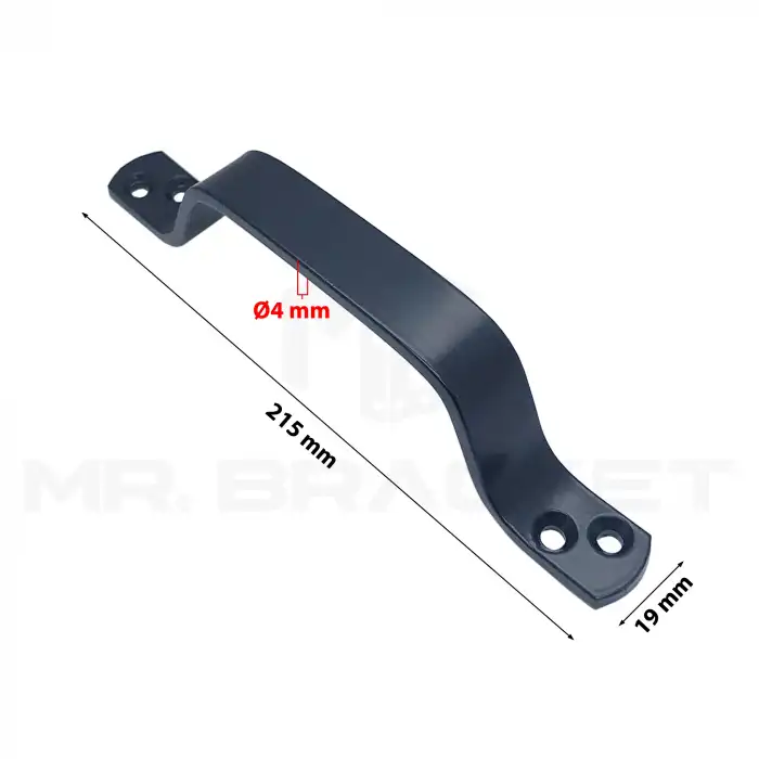 Gümüş Renk Çelik Tutma Kulpu 215mm - Dayanıklı Bina Bahçe Kapısı Okul Dış Mekan Metal Kapı Kolu