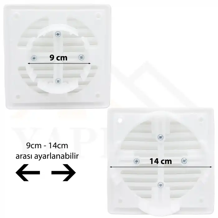 Hareketli Aspiratör Davlumbaz Baca Menfezi Kapağı Kare - Hava ile Açılıp Kapanan Duvar Menfezi - Panjurlu Oynar Aspiratör Borusu Çıkış Kapağı