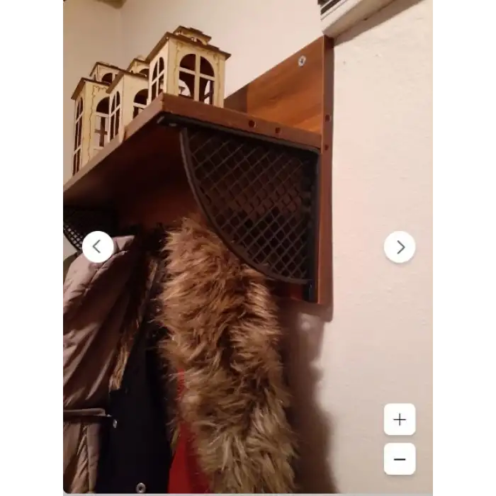 Hasır Desenli Plastik Siyah Dekoratif Raf Altı L Ayak 17x18cm - Duvara Raf Tutucu Montaj Askı Aparatı - Mutfak, Banyo, Koridor, Balkon, Çiçeklik Raf Ayağı