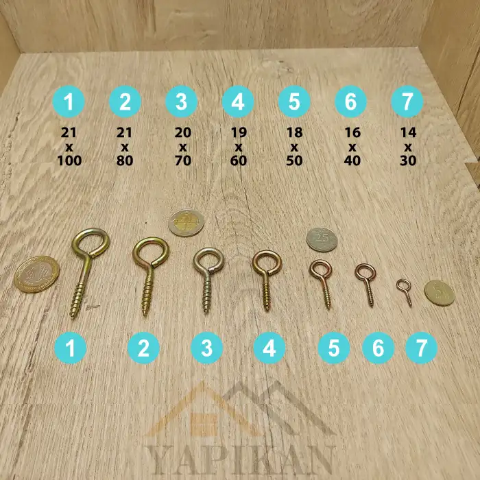 Kapalı Piton Kanca 21x100 - Tavana Karabina İp Asma Kancası Demir - Duvara Halat Askı Aparatı