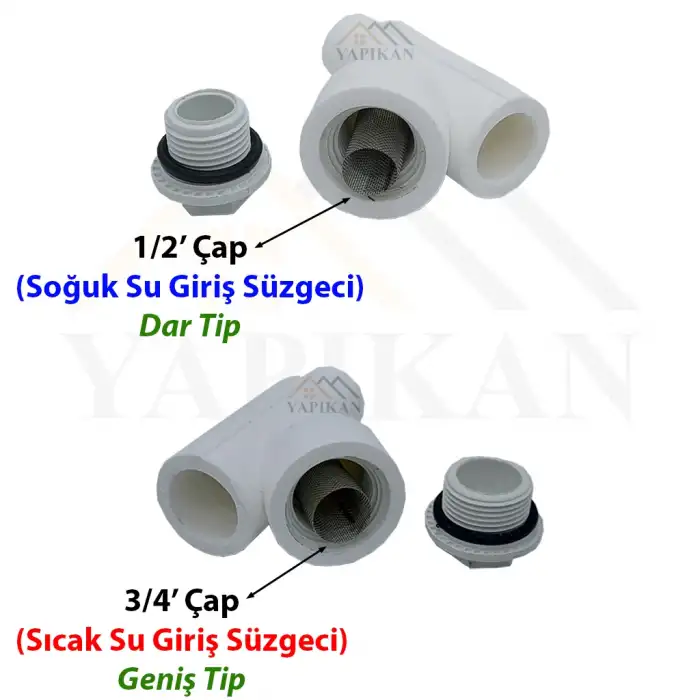 Kısa Tip Kombi Pislik Tutucu Filtresi Süzgeci 2 Li Takım Set - Petek Kombi Bakımı Süzgeç Tamiri