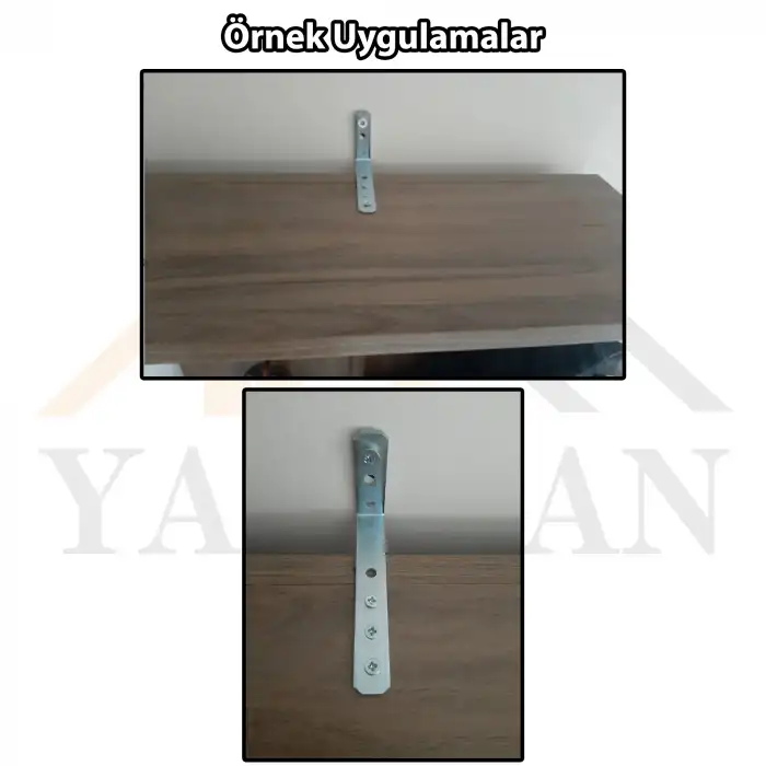 20x60x140 mm - Orta Yük Deprem Dolap Sabitleme Aparatı - Mobilya Gardırop Eşya Duvara Sabitleyici L Demir - (Kod_619)