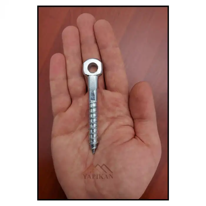 M10 Gözlü Vida - Delikli Kuş Gözü Vida - Yuvarlak Başlıklı Ahşap Duvar Beton Sunta Vidası