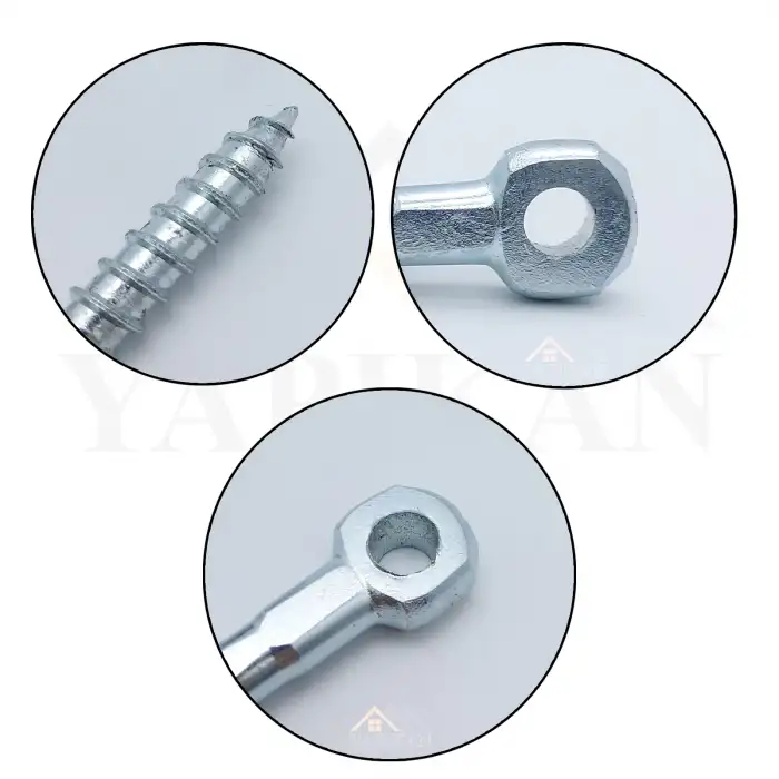 M8 Gözlü Vida - Delikli Kuş Gözü Vida - Yuvarlak Başlıklı Ahşap Duvar Beton Sunta Vidası