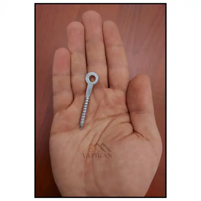 M5 Gözlü Vida - Delikli Kuş Gözü Vida - Yuvarlak Başlıklı Ahşap Duvar Beton Sunta Vidası