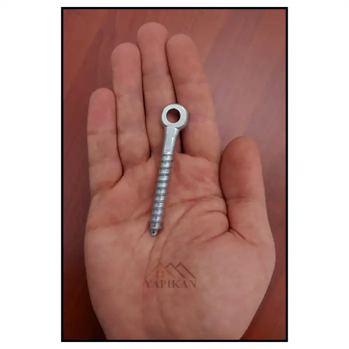 M8 Gözlü Vida - Delikli Kuş Gözü Vida - Yuvarlak Başlıklı Ahşap Duvar Beton Sunta Vidası