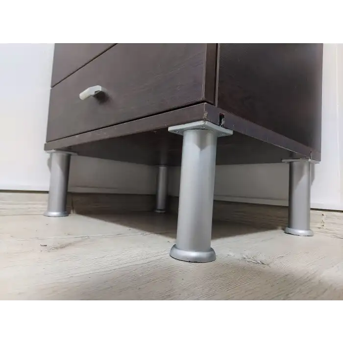 Mat Krom Plastik Yuvarlak Baza Ayak 10 cm - 42 Lik Gövde - Mobilya, Çekyat, Kanepe, Baza Ayağı