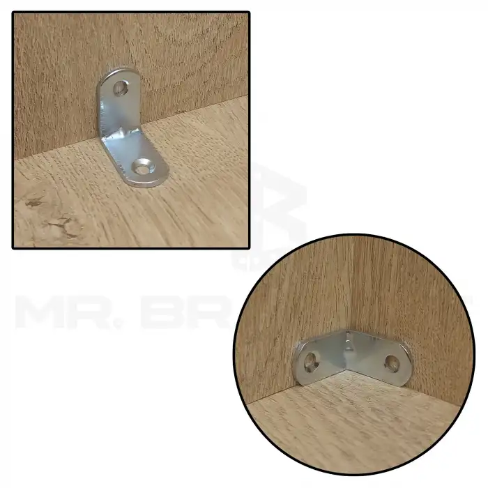 Mr. Bracket 10 ad. L Demir Gönye Köşebent 2.5x2.5cm - Mobilya Köşe Birleştirme Bağlantı Aparatı