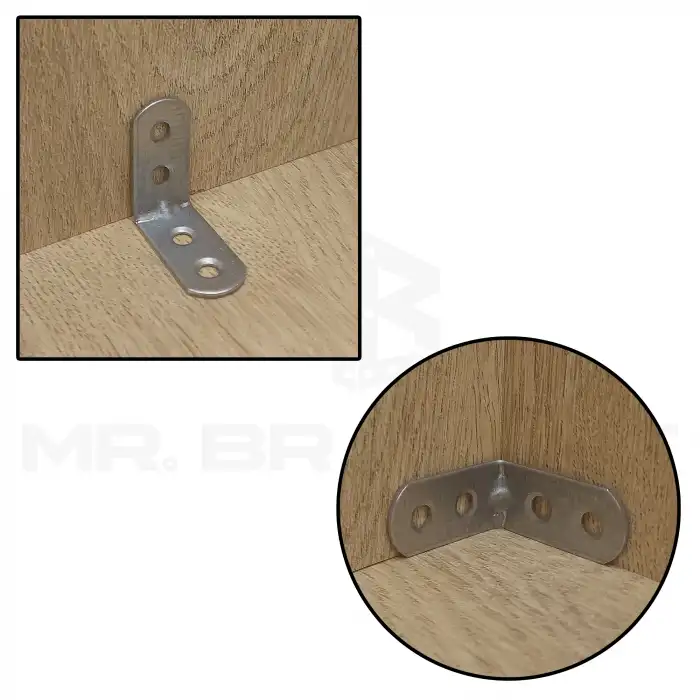 Mr. Bracket 10 ad. L Demir Gönye Köşebent 3x3cm- Mobilya Köşe Sabitleme Birleştirme Bağlantı Aparatı