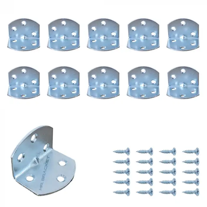 Mr. Bracket 10 ad L Demir Gönye Köşebent 40x30x30mm- Mobilya Dolap Köşe Birleştirme Bağlantı Aparatı