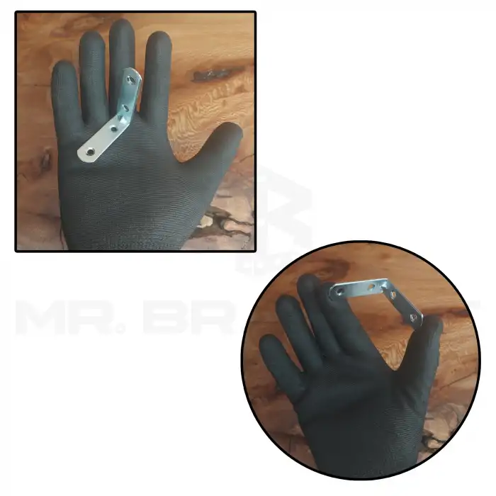 Mr. Bracket 10 ad. L Demir Gönye Köşebent 5x5cm- Mobilya Köşe Sabitleme Birleştirme Bağlantı Aparatı