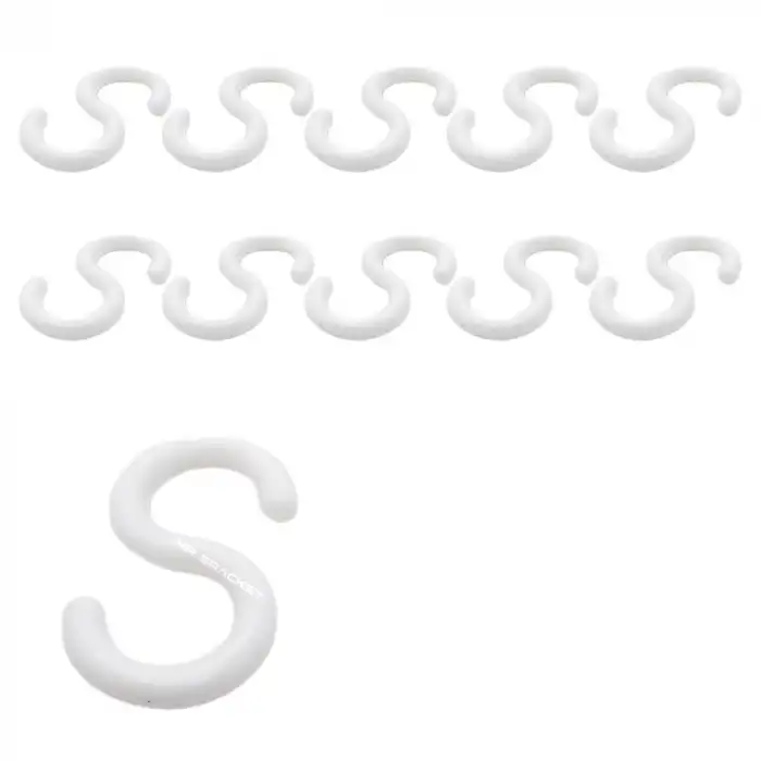 Mr. Bracket 10 ad. Plastik S Kanca - Plastik Es Banyo Kancası Eşya Elbise Asmak için Kanca