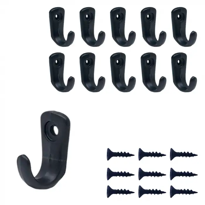 Mr. Bracket 10 ad. Siyah Minik Askı Metal - Portmanto Gardırop Askısı Çanta Eşya Elbise Askılığı