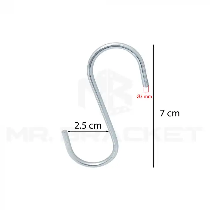 Mr. Bracket 10 ad. Stoplu Piton Kanca No:2 - Metal Açık Piton Kanca Demiri Eşya Asma Kancası Aparatı