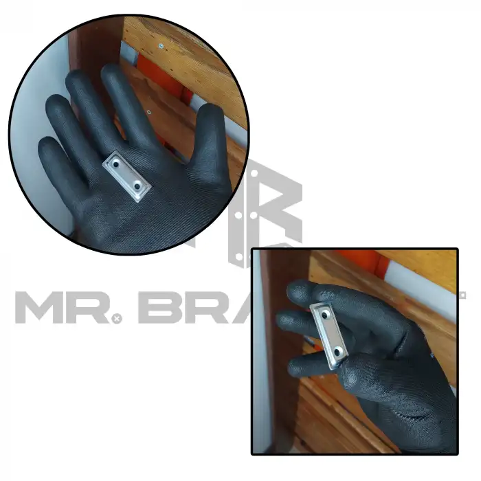 Mr. Bracket 25 ad. Düz Gönye Bağlantı Demiri 16x40mm - Mobilya Dolap Raf Köşe Birleştirme Aparatı