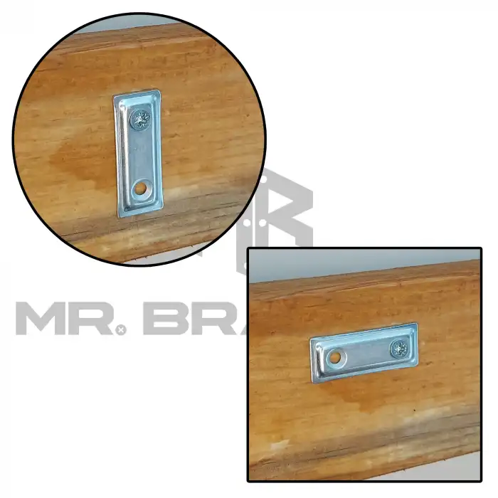 Mr. Bracket 25 ad. Düz Gönye Bağlantı Demiri 16x40mm - Mobilya Dolap Raf Köşe Birleştirme Aparatı